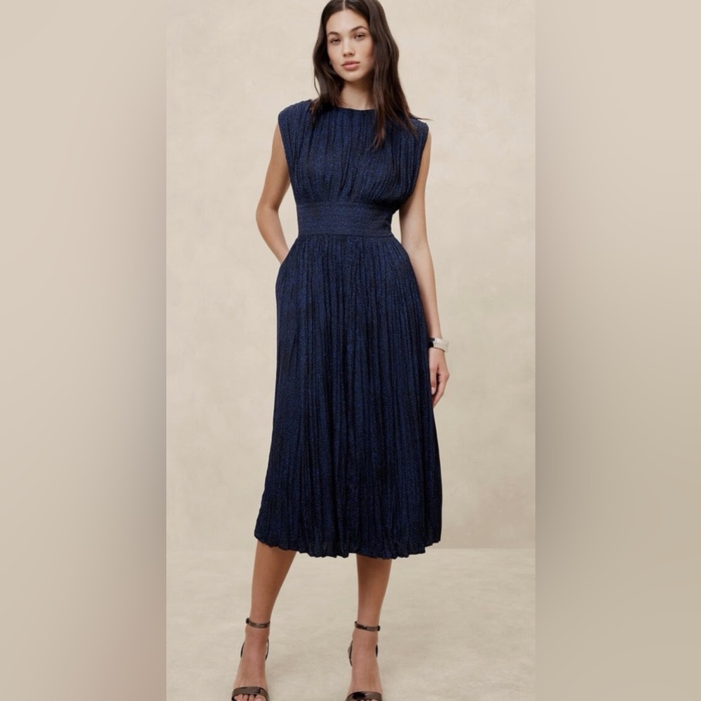 NWT Banana Republic Pleated Midi Dress Size 6